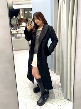 「アイテム（ステンカラーコート）」を使った、ainoさん（レディース・155cm）の秋コーディネート