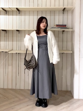 「24AW秋の新作」｜「アイテム（ワンピース/ドレス）」を使った、ainoさん（レディース・155cm）の秋コーディネート