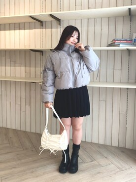 「OLIVE des OLIVE（オリーブデオリーブ）のアイテム（ダウンジャケット/コート）」を使った、ainoさん（レディース・155cm）の秋コーディネート