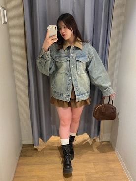 「OLIVE des OLIVE（オリーブデオリーブ）のアイテム（ジャケット/アウター）」を使った、ainoさん（レディース・155cm）の春コーディネート