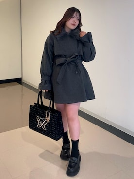 「OLIVE des OLIVE（オリーブデオリーブ）のアイテム（その他アウター）」を使った、ainoさん（レディース・155cm）の秋コーディネート