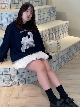 「ネコ」｜「アイテム（その他シューズ）」を使った、ainoさん（レディース・155cm）の冬コーディネート