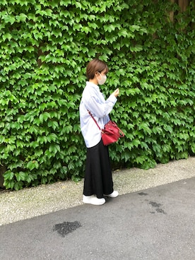 「& chouette（アンドシュエット）のアイテム（ハンドバッグ）」を使った、にゃんさんさん（レディース・160cm）の夏コーディネート