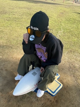 「GRAVIS（グラヴィス）のアイテム（スニーカー）」を使った、NaNa₃さん（レディース・152cm）の春コーディネート