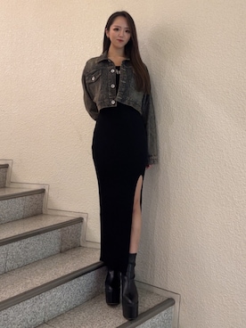 「GYDA（ジェイダ）のアイテム（ワンピース）」を使った、miyuさん（レディース・160cm）の秋コーディネート