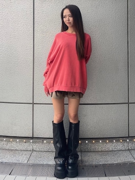 「秋」｜「アイテム（ブーツ）」を使った、miyuさん（レディース・160cm）の夏コーディネート