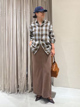 「2.718（ニーテンナナイチハチ）の【2.718】スリングバックパンプス（その他シューズ、ブラウン系）」を使った、ggmichiiさん（レディース・168cm）の夏コーディネート