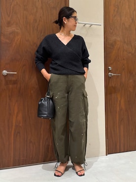 「GALLARDAGALANTE（ガリャルダガランテ）の【MAMIコラボ】カシュクール2WAYニット（ニット/セーター、グレー系）」を使った、ggmichiiさん（レディース・168cm）の秋コーディネート