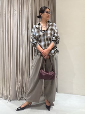 「2.718（ニーテンナナイチハチ）の【2.718】スリングバックパンプス（その他シューズ、ブラウン系）」を使った、ggmichiiさん（レディース・168cm）の夏コーディネート