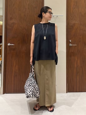 「GALLARDAGALANTE（ガリャルダガランテ）のメタルワントップネックレス（ネックレス、シルバー系）」を使った、ggmichiiさん（レディース・168cm）の夏コーディネート