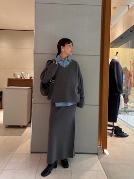 「アイテム（ボディバッグ/ウエストポーチ）」を使った、Sakiさん（レディース・161cm）の冬コーディネート