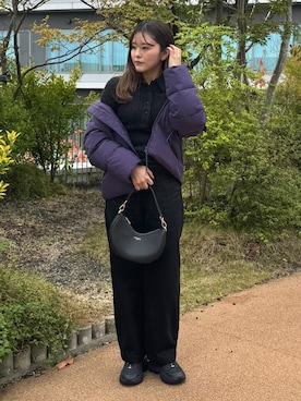 「アイテム（ポロシャツ）」を使った、Rinさん（レディース・157cm）の秋コーディネート