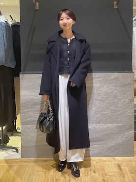 「アイテム（ステンカラーコート）」を使った、apartby32さん（レディース・168cm・20代）の冬コーディネート