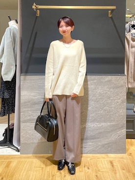 「A part by（アパートバイ）のアイテム（ボストンバッグ）」を使った、apartby32さん（レディース・168cm）の秋コーディネート