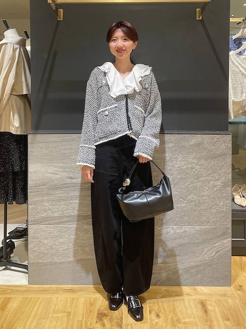 Sサイズ展開・セットアップ対応】ツイードノーカラージャケット（ノー