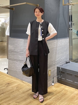 「A part by（アパートバイ）のハートモチーフバッグ（ショルダーバッグ、ブラック系）」を使った、apartby32さん（レディース・168cm）の夏コーディネート
