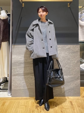 「おでかけ」｜「アイテム（ステンカラーコート）」を使った、apartby32さん（レディース・168cm）の秋コーディネート