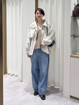 「A part by（アパートバイ）のソフトカーブバッグ（ショルダーバッグ、ブラック系）」を使った、apartby32さん（レディース・168cm）の秋コーディネート