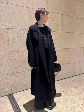 「おでかけ」｜「アイテム（ステンカラーコート）」を使った、apartby32さん（レディース・168cm）の秋コーディネート