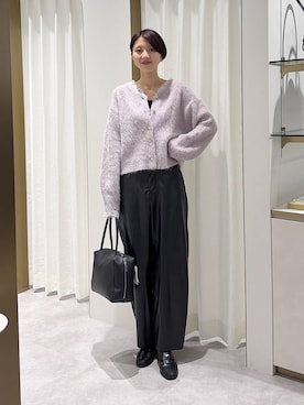 「A part by（アパートバイ）のギャザーコインローファー（ローファー、ブラック系）」を使った、apartby32さん（レディース・168cm）の秋コーディネート