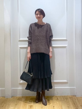「A part by（アパートバイ）のシャギーニットプルオーバー（ニット/セーター）」を使った、apartby32さん（レディース・168cm）の秋コーディネート