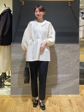 「アイテム（パンツドレス、ホワイト系）」を使った、apartby32さん（レディース・168cm）の冬コーディネート