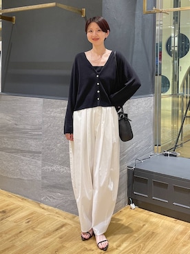 「A part by（アパートバイ）のナローストラップサンダル（凉鞋、ブラック系）」を使った、apartby32さん（レディース・168cm）の春コーディネート