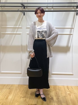 「A part by（アパートバイ）のスクエアハンドバッグ（ショルダーバッグ、ブラック系）」を使った、apartby32さん（レディース・168cm）の春コーディネート