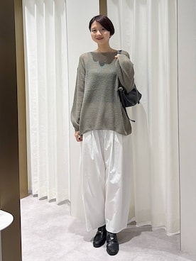 「A part by（アパートバイ）のソフトカーブバッグ（ショルダーバッグ、ブラック系）」を使った、apartby32さん（レディース・168cm）の秋コーディネート