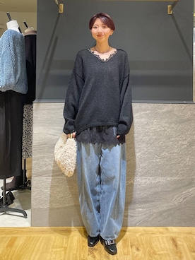 「アイテム（チュニック）」を使った、apartby32さん（レディース・168cm）の冬コーディネート