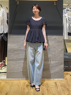 「A part by（アパートバイ）のステンレス_スネークネックレス≪追加9≫（ネックレス）」を使った、apartby32さん（レディース・168cm）の夏コーディネート