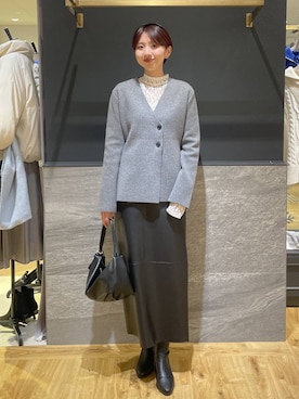 「アイテム（ノーカラージャケット）」を使った、apartby32さん（レディース・168cm・20代）の秋コーディネート