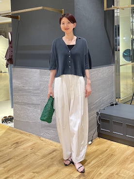 「A part by（アパートバイ）のナローストラップサンダル（サンダル、ブラック系）」を使った、apartby32さん（レディース・168cm）の夏コーディネート