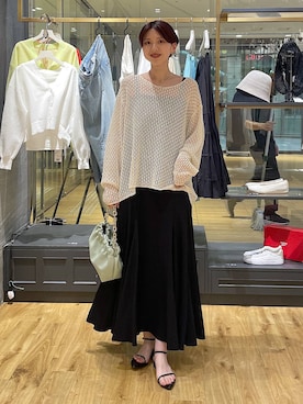 「A part by（アパートバイ）のチェーン2WAYBAG（单肩包、グリーン系）」を使った、apartby32さん（レディース・168cm）の春コーディネート
