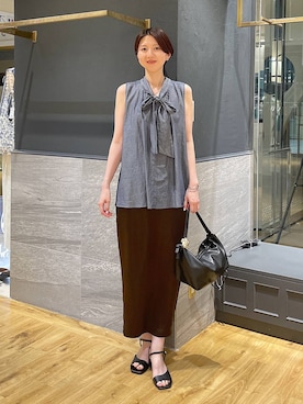 「A part by（アパートバイ）のハートモチーフバッグ（ショルダーバッグ、ブラック系）」を使った、apartby32さん（レディース・168cm）の夏コーディネート