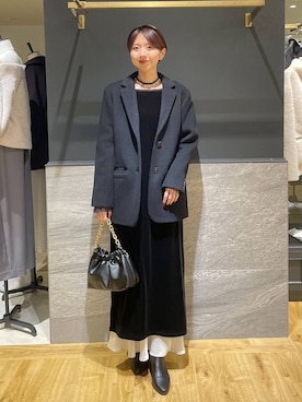 「アイテム（アクセサリー、ブラック系）」を使った、apartby32さん（レディース・168cm）の冬コーディネート