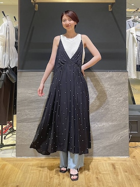 「A part by（アパートバイ）のステンレス_スネークネックレス≪追加9≫（ネックレス）」を使った、apartby32さん（レディース・168cm）の夏コーディネート