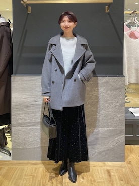 「アイテム（ピーコート）」を使った、apartby32さん（レディース・168cm）の冬コーディネート