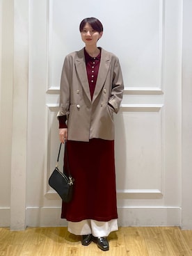 「A part by（アパートバイ）のＷライクテーラードスリットジャケット（テーラードジャケット）」を使った、apartby32さん（レディース・168cm）の秋コーディネート