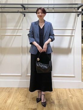 「A part by（アパートバイ）のハートモチーフバッグ（ショルダーバッグ、ブラック系）」を使った、apartby32さん（レディース・168cm）の春コーディネート