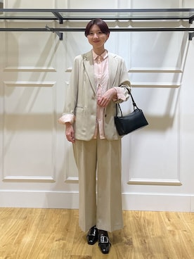 「A part by（アパートバイ）の【36サイズ展開】バックルヒールローファー（ローファー、ブラック系）」を使った、apartby32さん（レディース・168cm）の春コーディネート