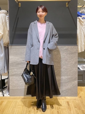 「アイテム（テーラードジャケット）」を使った、apartby32さん（レディース・168cm）の冬コーディネート