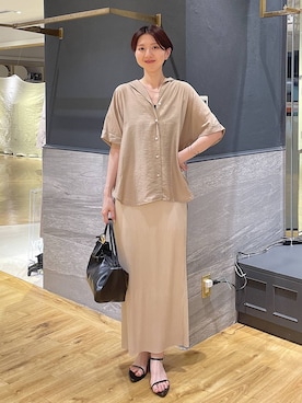 「A part by（アパートバイ）のプリーツイージータイトスカート2≪追加4≫（スカート）」を使った、apartby32さん（レディース・168cm）の夏コーディネート