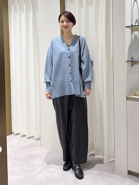 「A part by（アパートバイ）のソフトカーブバッグ（ショルダーバッグ、ブラック系）」を使った、apartby32さん（レディース・168cm）の秋コーディネート