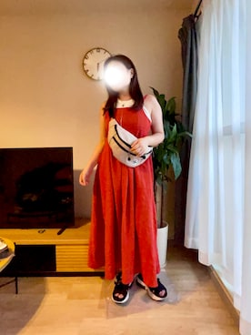 「アイテム（ボディバッグ/ウエストポーチ）」を使った、m_記録用さん（レディース・156cm）の夏コーディネート
