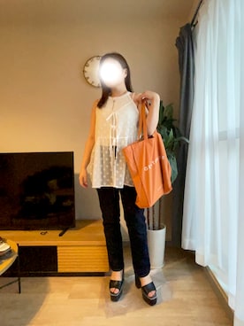 「AZUL by moussy（アズールバイマウジー）のアイテム」を使った、m_記録用さん（骨格ストレート・レディース・156cm）の夏コーディネート