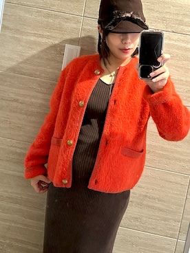 「アイテム（ノーカラージャケット）」を使った、kiyoka3さん（レディース・148cm）の冬コーディネート