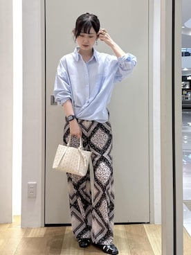 「ROPE' PICNIC（ロペピクニック）のバックストラップグルカサンダル（サンダル、ブラック系）」を使った、kariさん（レディース・162cm）の春コーディネート