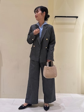 「ROPE' PICNIC（ロペピクニック）のキルティングベロアミニショルダーバッグ（ショルダーバッグ）」を使った、kariさん（レディース・162cm）の秋コーディネート