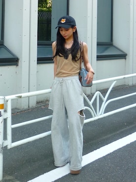 「JOSE MOON（ジョゼムーン）のアイテム（パンツ、シルバー系）」を使った、hitomiimaさん（レディース・152cm）の夏コーディネート